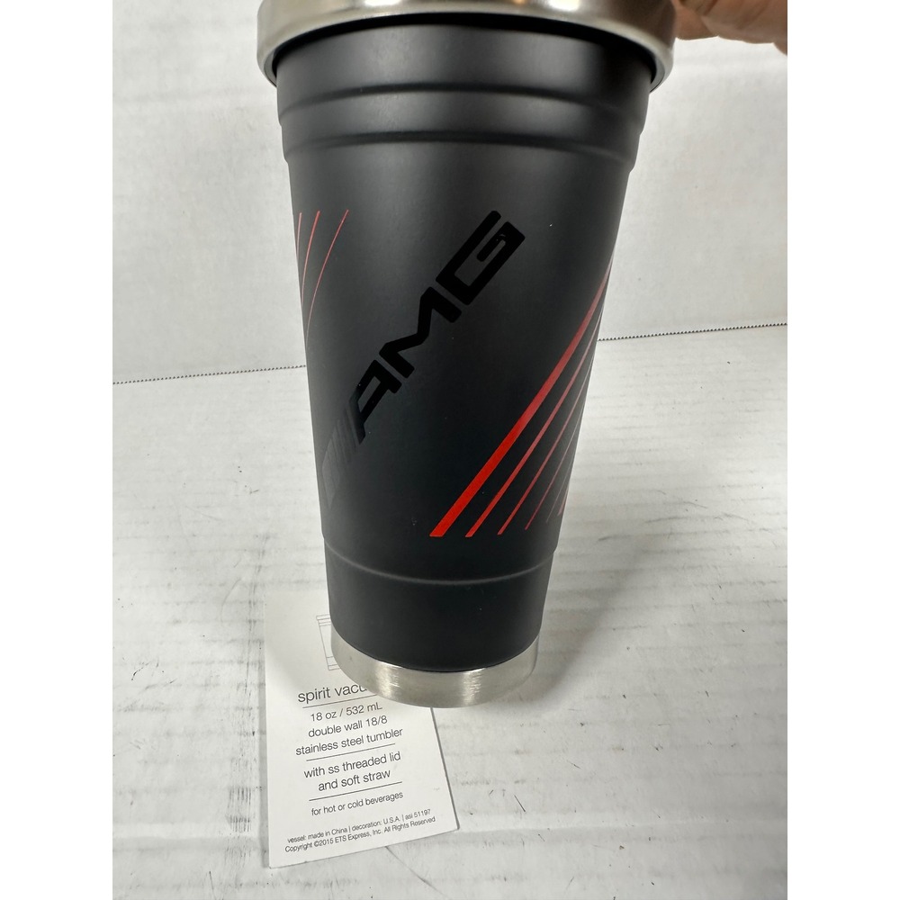 AMG Spirit Vacuum Tumbler 18oz Stainless‎ Steel Hot Cold Beverage w Straw Lid